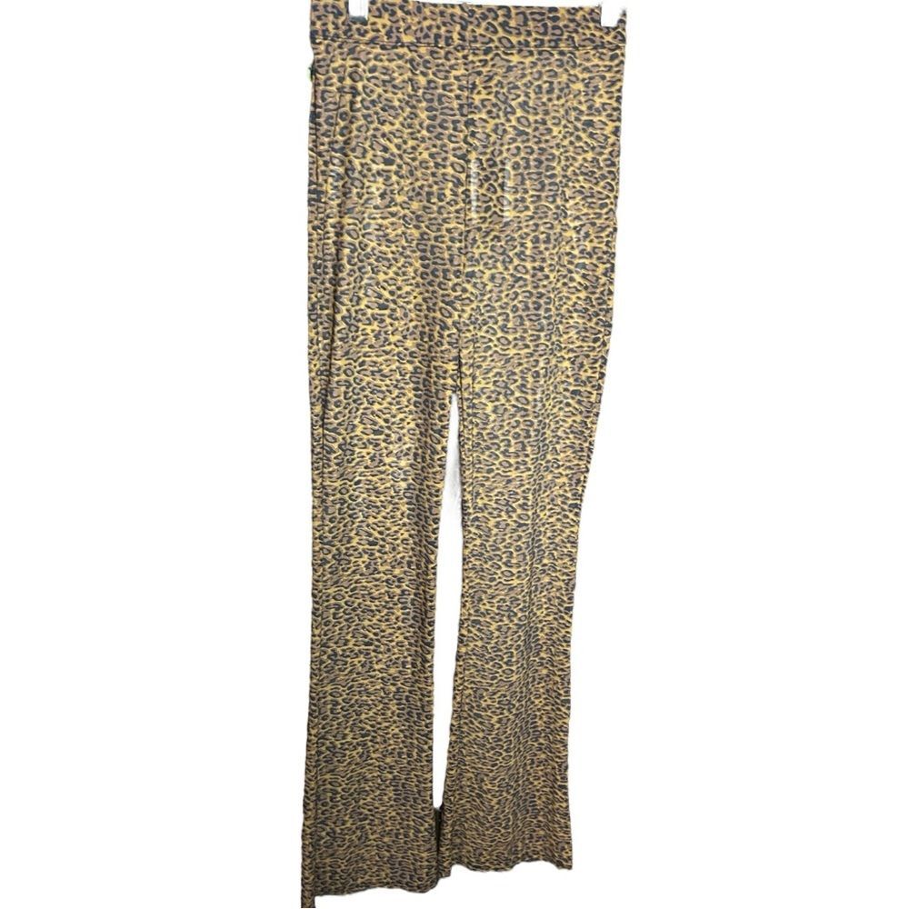 Kendall & Kylie Mesh Animal Print Flare Pants Size Small NEW